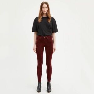 Levi’s Made & Crafted 721 High Rise Skinny size 27 Flocked Velvet Denim Jeans